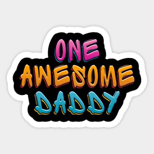 Colorful Graffiti One Awesome Dad Father's Day Typography Sticker